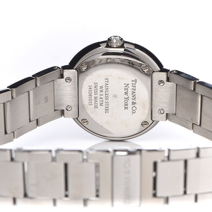 Tiffany Stainless Steel Diamond Bezel 24mm Atlas 2-Hand Quartz Watch Ice Blue 5 of 6