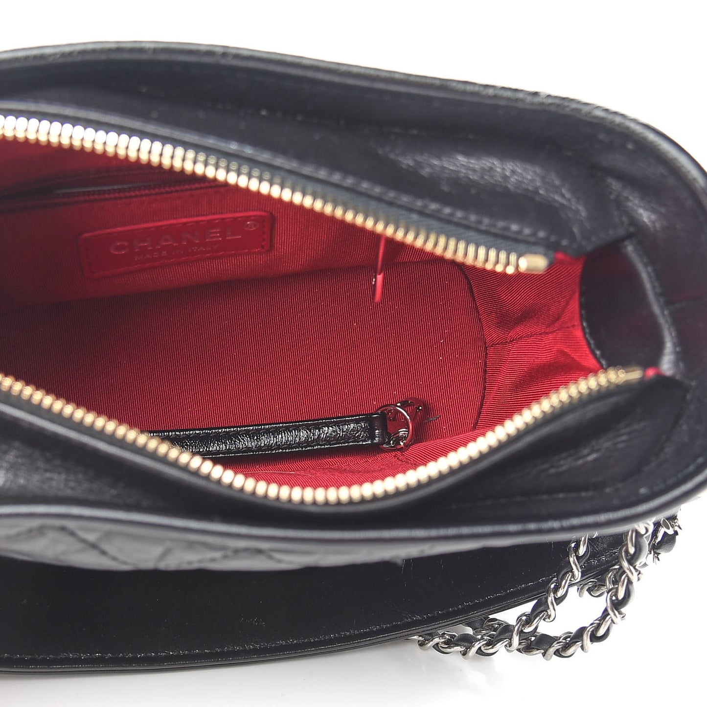 Aged Calfskin Quilted Small Gabrielle Logo Hobo Black