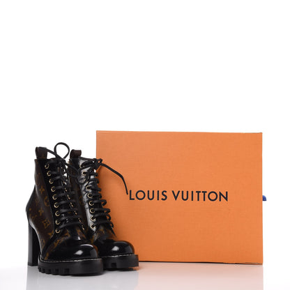Louis Vuitton Patent Calfskin Monogram Star Trail Ankle Boots 36 Black 10 of 10