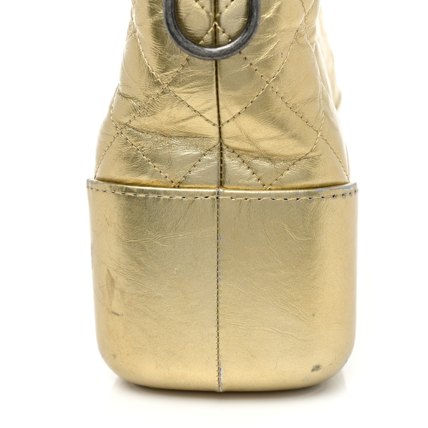 Metallic Lambskin Calfskin Quilted Medium Gabrielle Hobo Gold