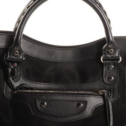 Balenciaga Calfskin Mesh City Black 10 of 11