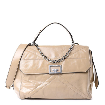Givenchy Creased Patent Calfskin Medium ID Flap Dune 1 of 4