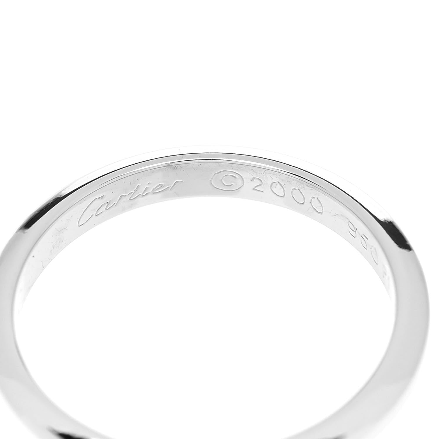 Cartier Platinum 3mm Declaration Wedding Band Ring 56 7.5 4 of 5
