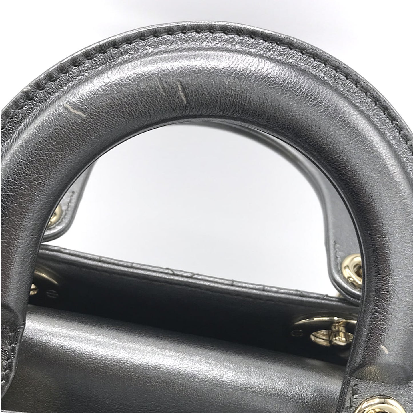 Metallic Calfskin Cannage My ABCDior Lady Dior Steel Grey
