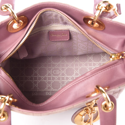 Christian Dior Suede Cannage Medium Lady Dior Pink 5 of 13