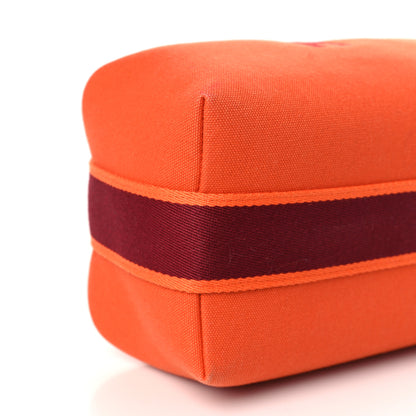 Hermes Canvas Small Bride-A-Brac Pouch Orange Burgundy 8 of 9