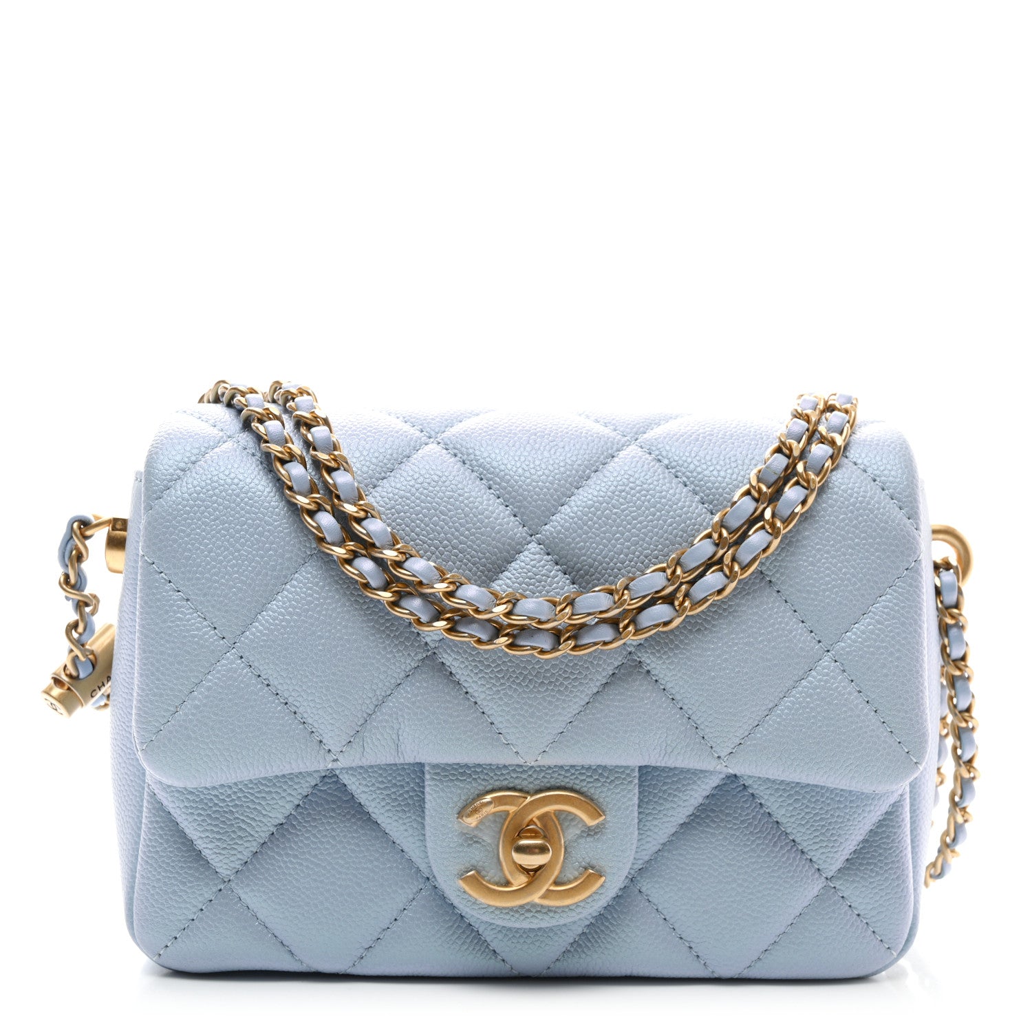 Chanel Iridescent Caviar Quilted Mini My Perfect Flap Light Blue 1 of 10