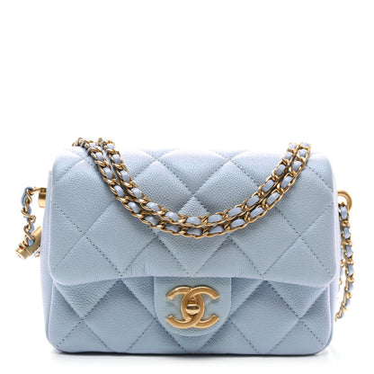 Chanel Iridescent Caviar Quilted Mini My Perfect Flap Light Blue 1 of 10
