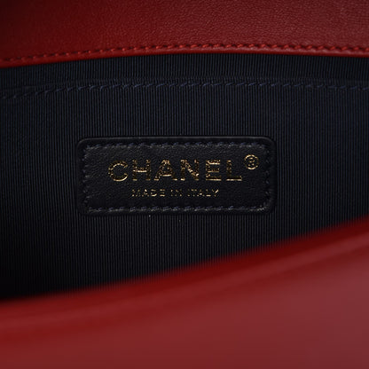 Chanel Calfskin Chevron Quilted Medium Boy Flap Red 6 of 8