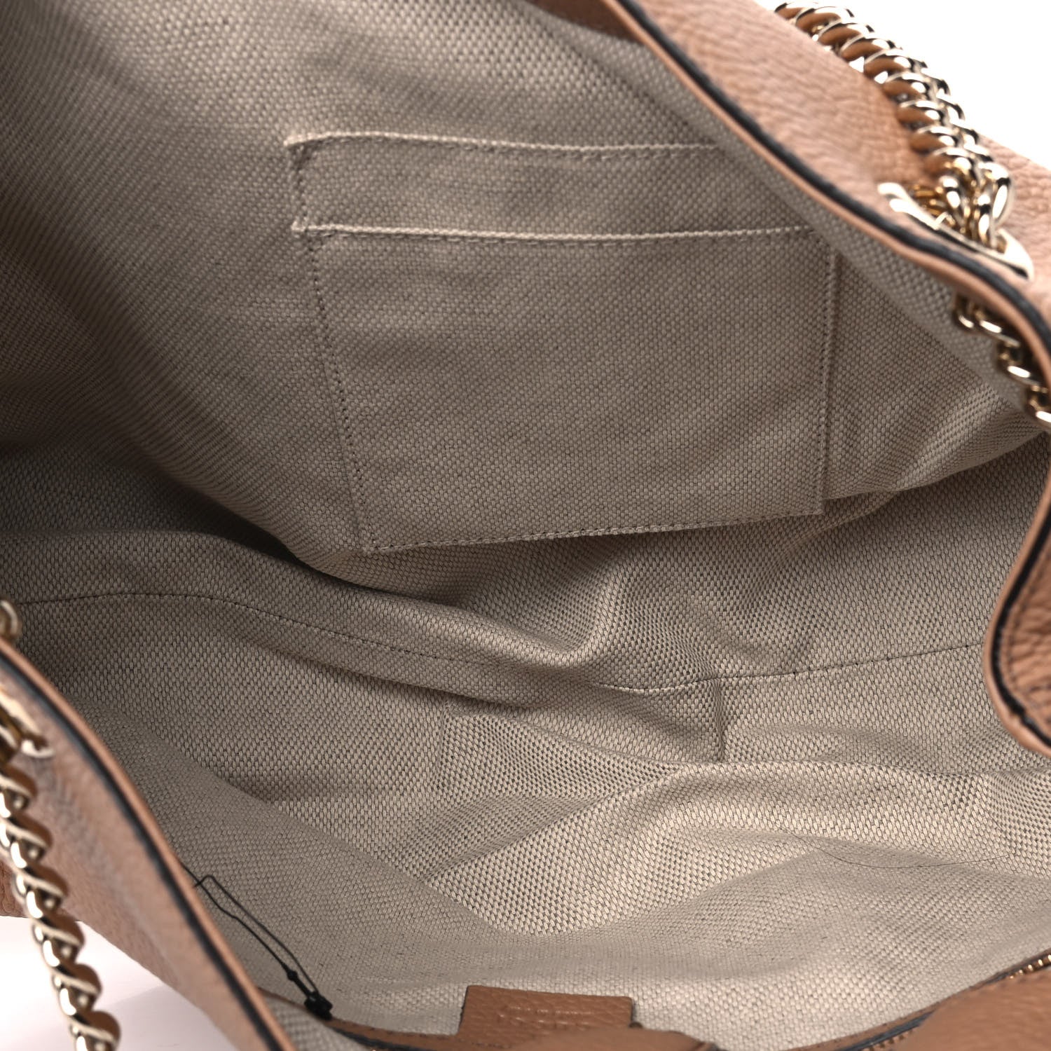 Gucci Pebbled Calfskin Medium Soho Chain Shoulder Bag Camelia 4 of 4