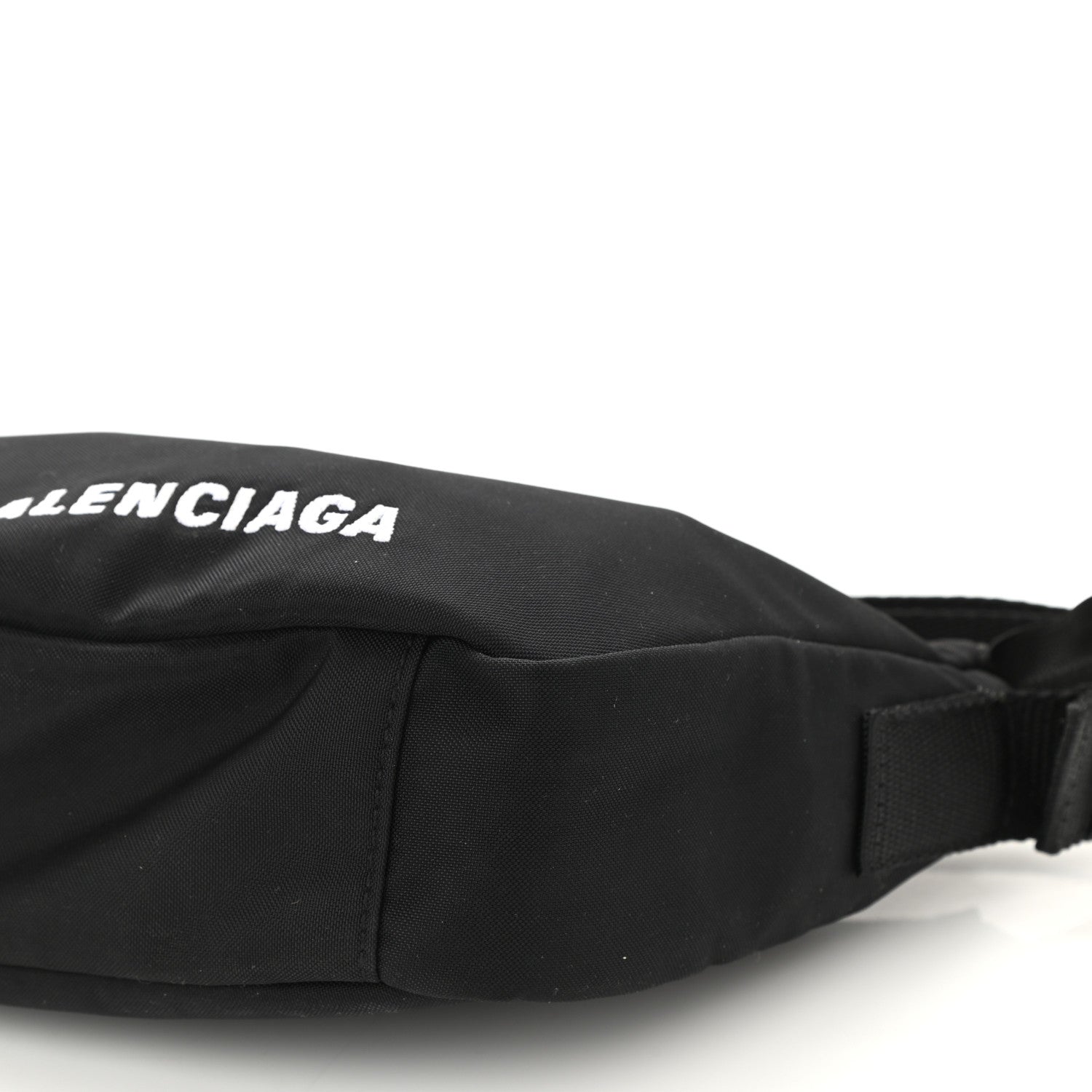 Balenciaga Recycled Sport Nylon Logo Embroidered Wheel Sling Bag Black White 9 of 9