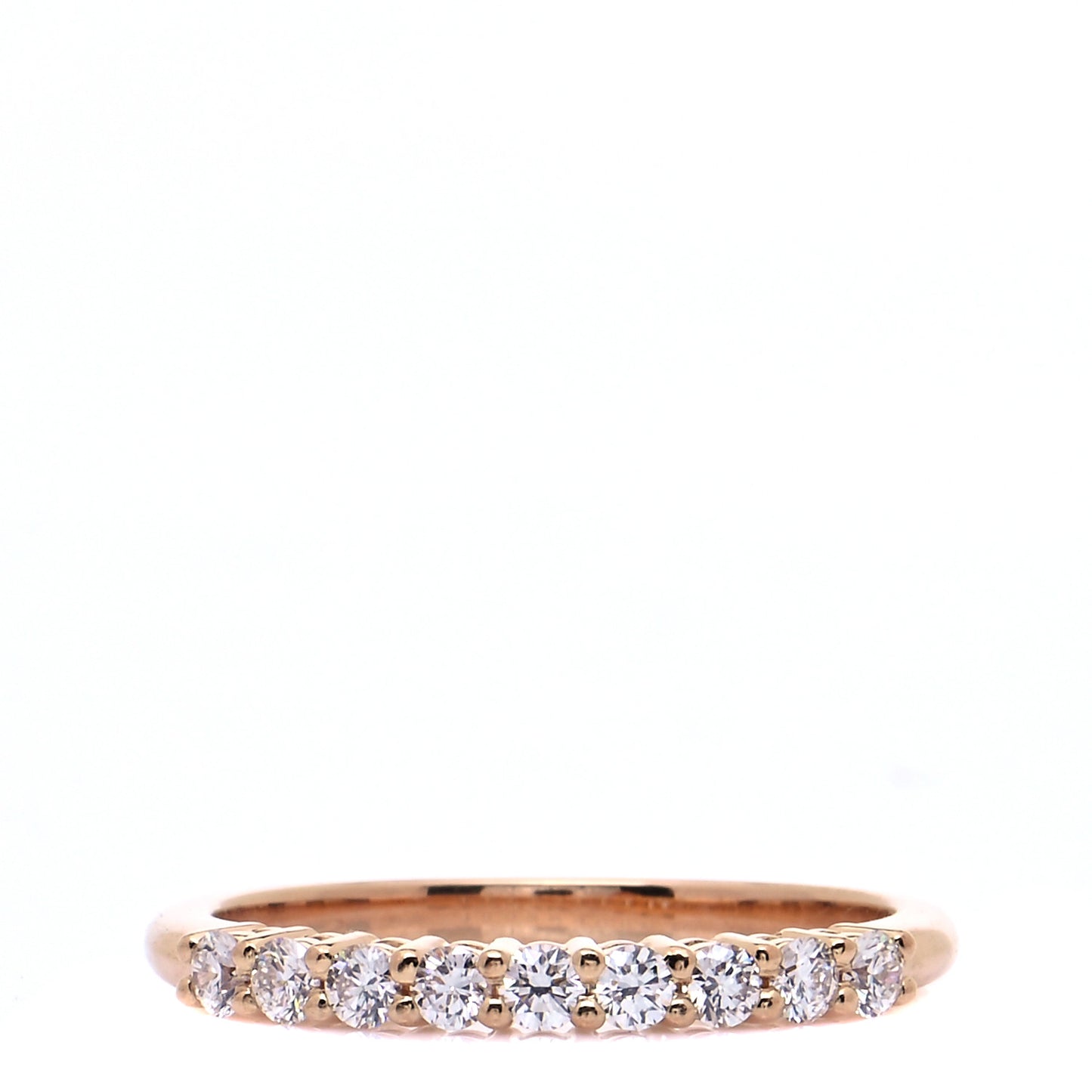 18K Rose Gold Diamond 2.2mm Half Circle Embrace Band Ring 52 6