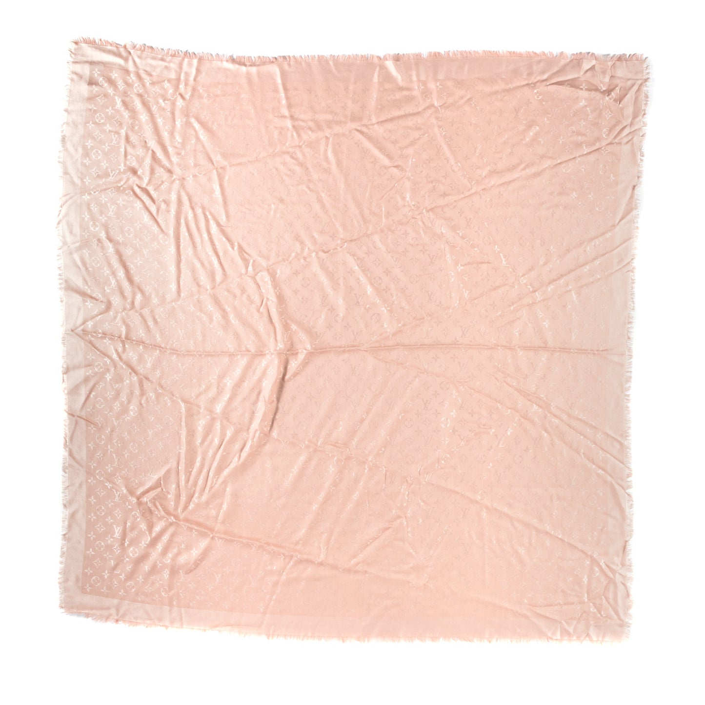 Silk Wool Monogram Shawl Rose Velours