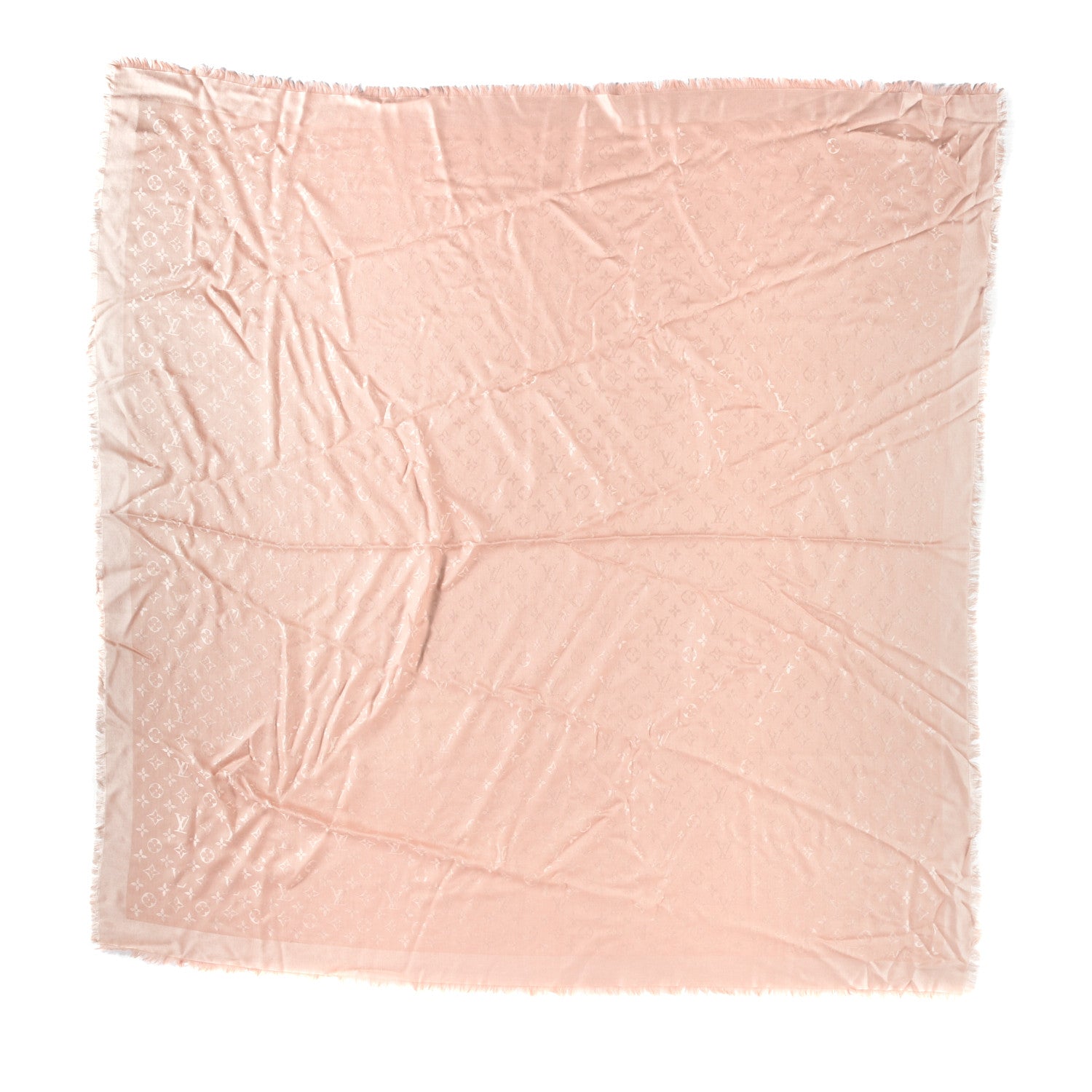 Louis Vuitton Silk Wool Monogram Shawl Rose Velours 1 of 3