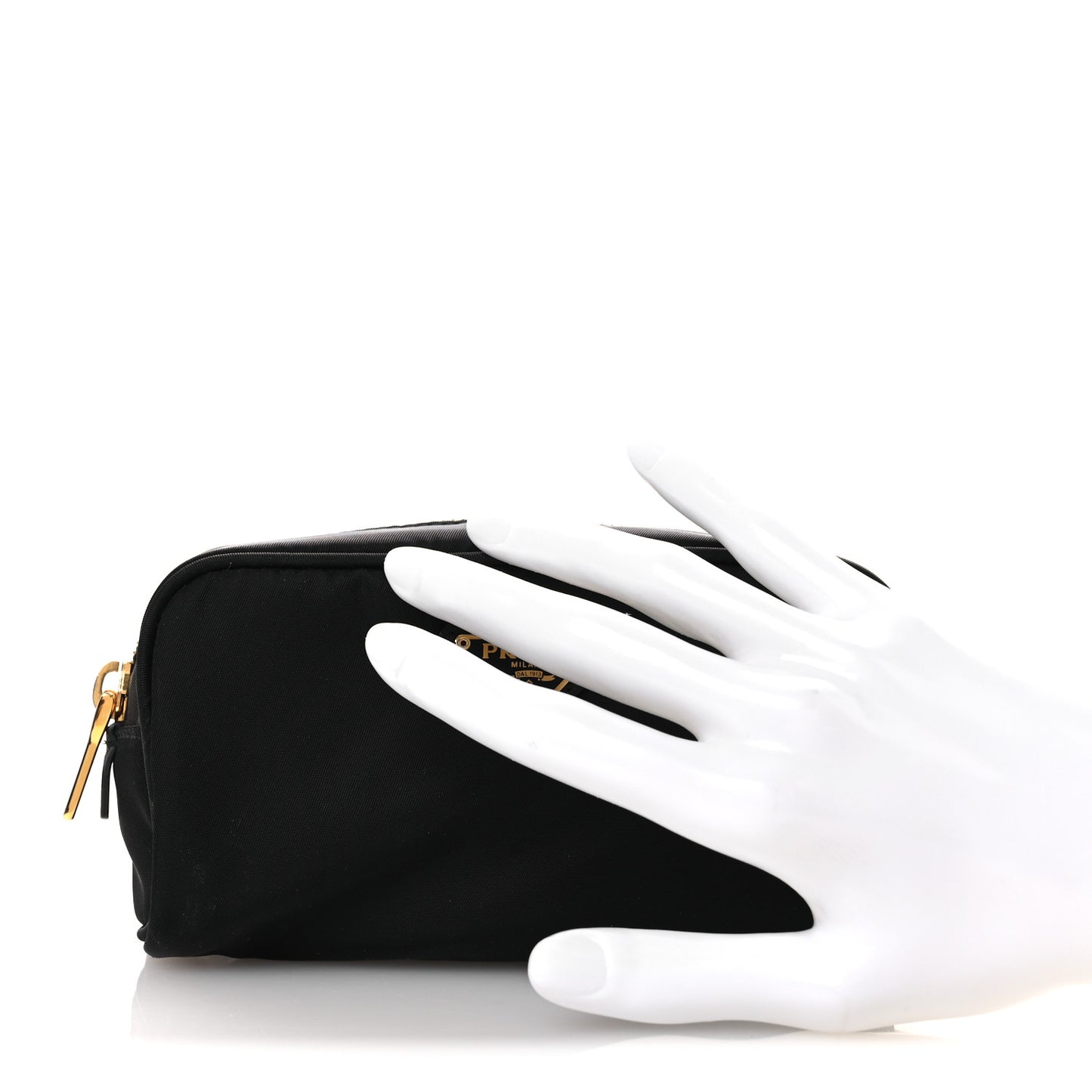 Tessuto Nylon Vela Saffiano Wristlet Black