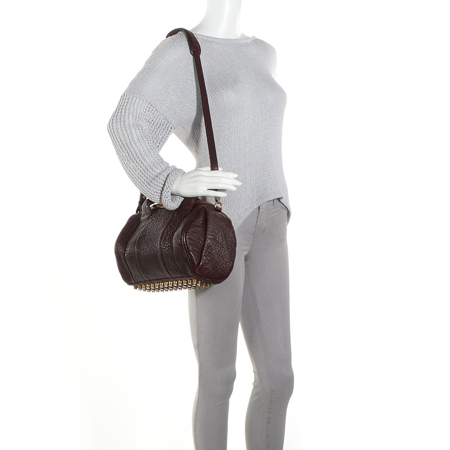 Pebbled Lambskin Rockie Beet w Antique Brass Hardware