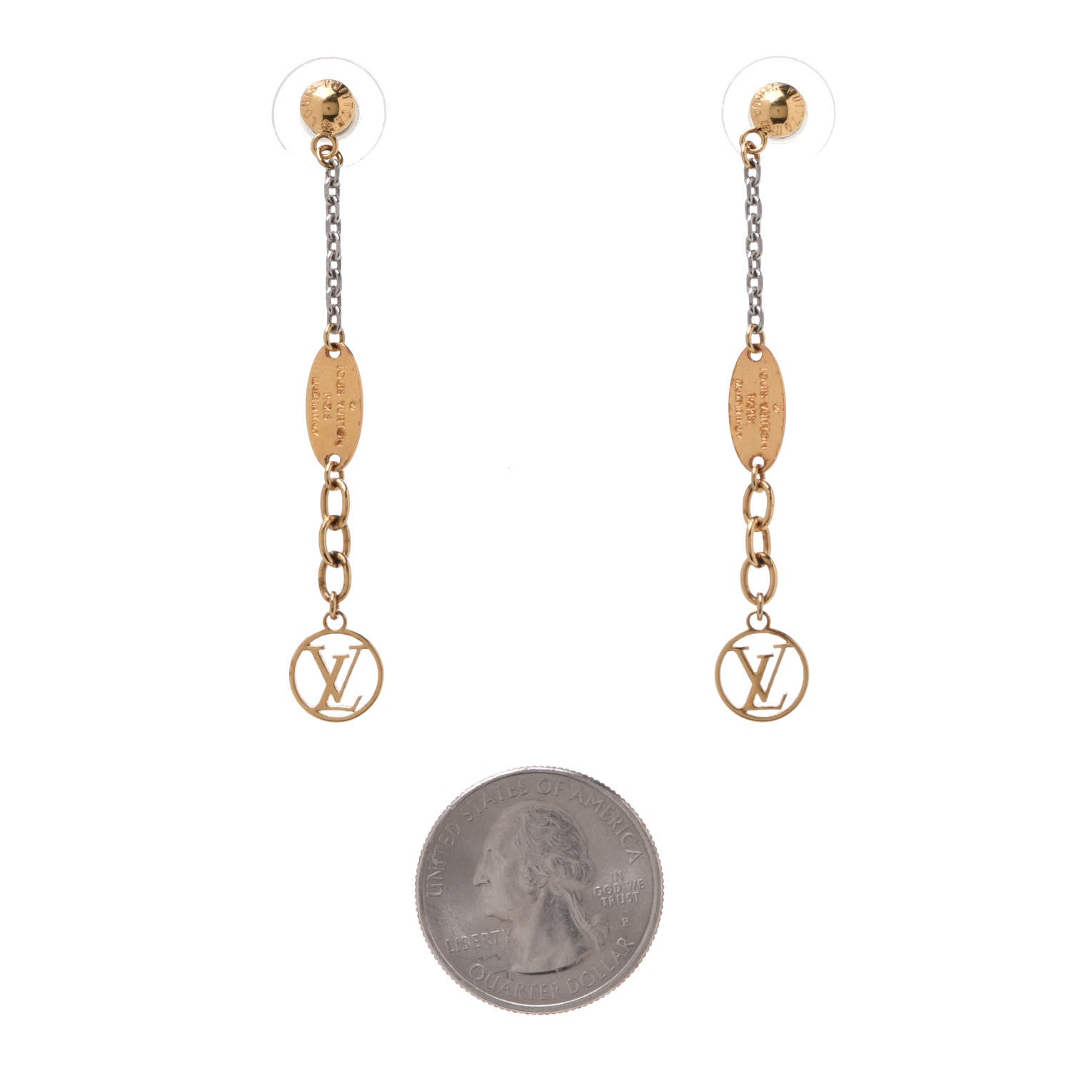 Louis Vuitton Logomania Earrings Gold 2 of 10