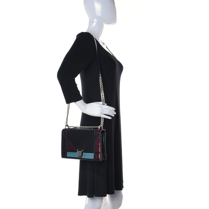 Christian Dior Lambskin Sequin Medium Diorama Flap Bag Black 2 of 12