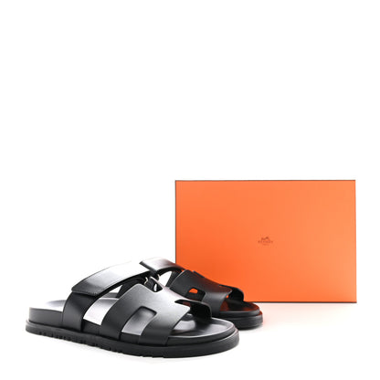Hermes Calfskin Womens Chypre Sandals 41 Black 9 of 9