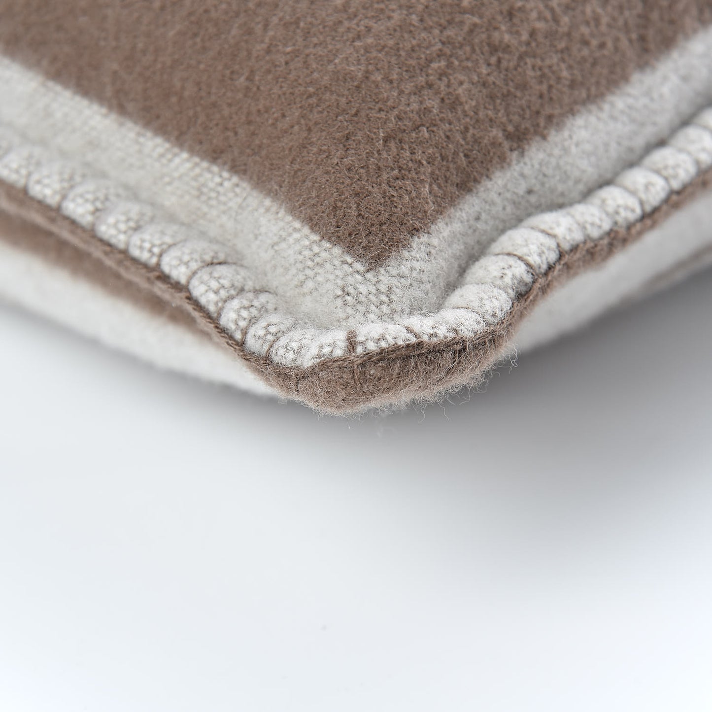 Merino Wool Cashmere CC Pillow Dark Beige Light Beige
