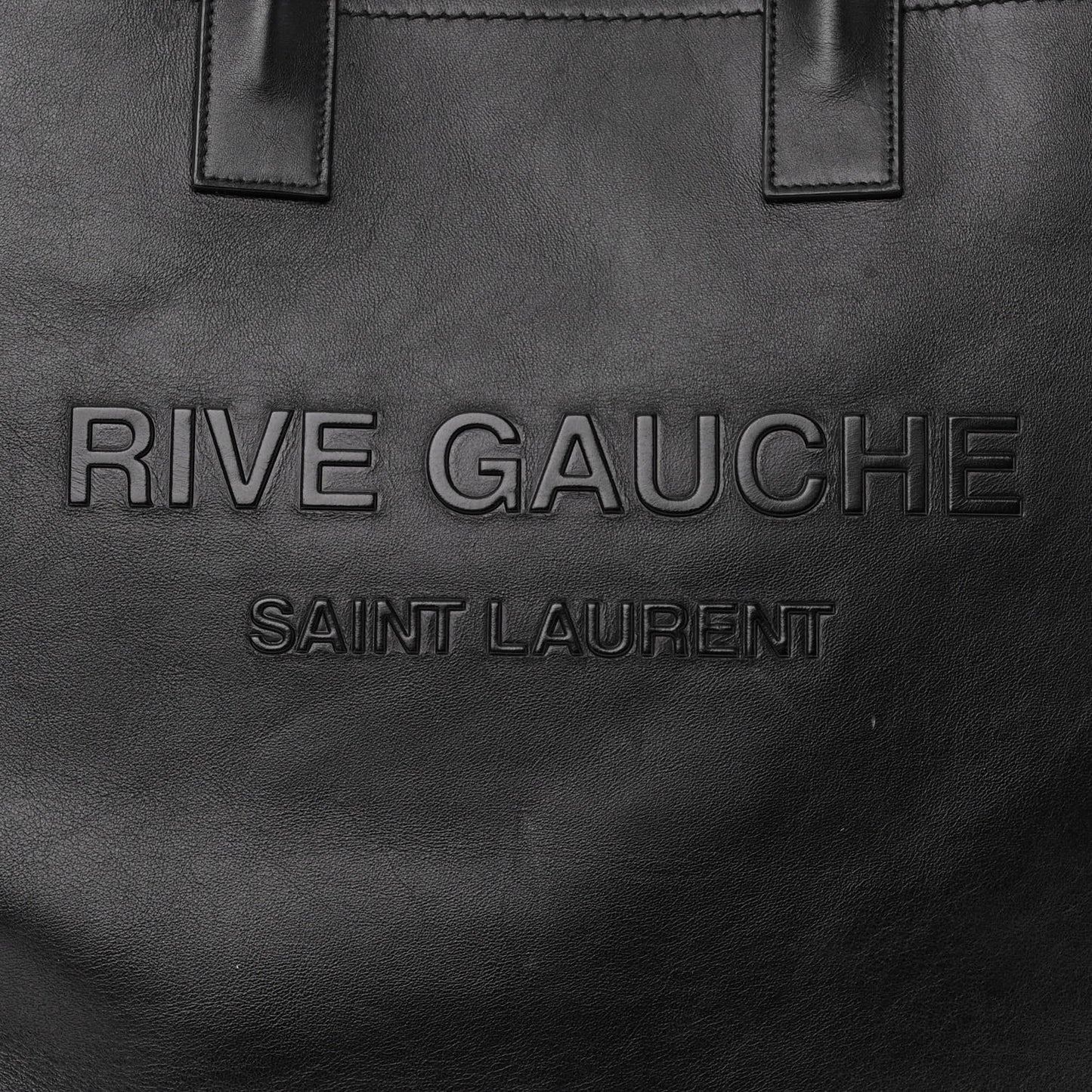 Calfskin Rive Gauche North South Tote Black