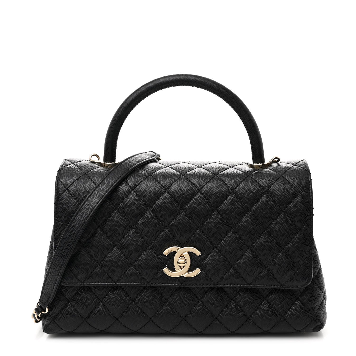 Chanel Caviar Quilted Small Coco Handle Flap Black 1 of 13