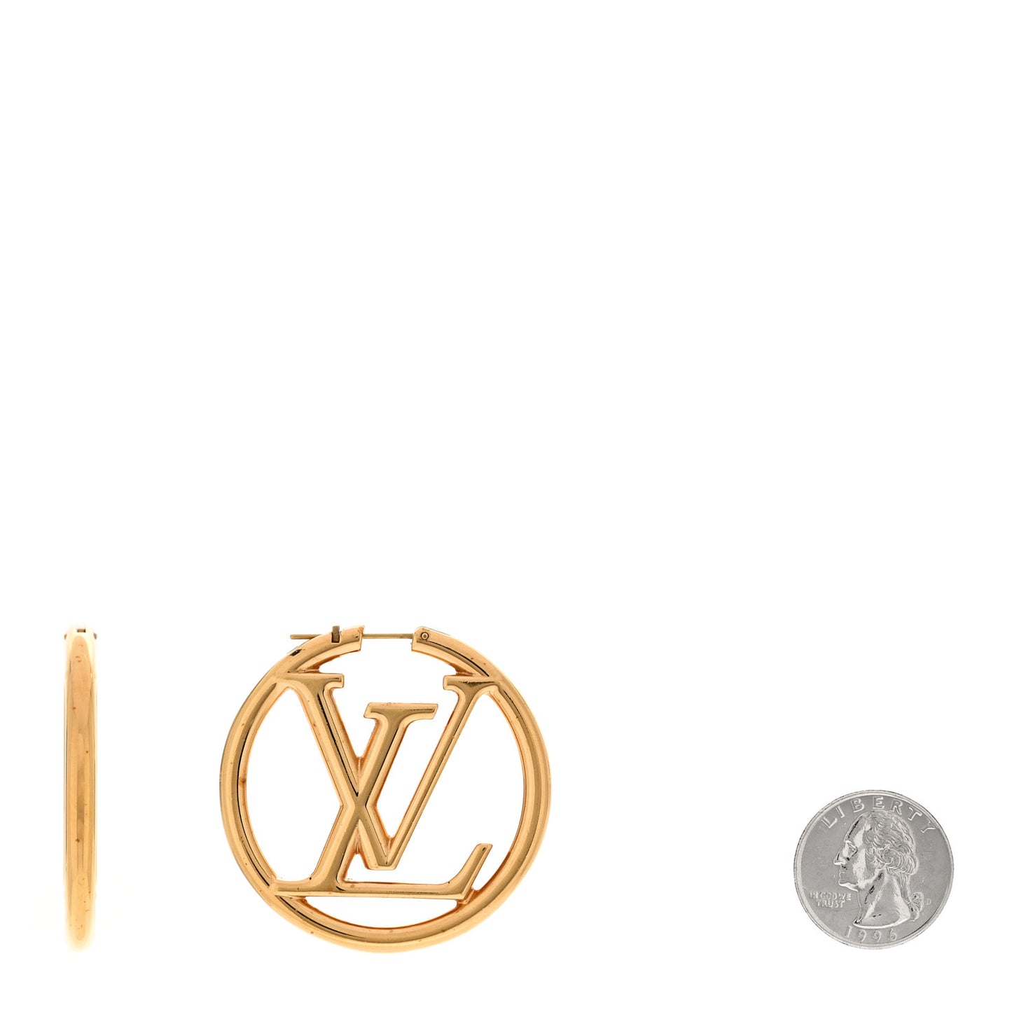 Metal Louise Hoop Earrings Gold