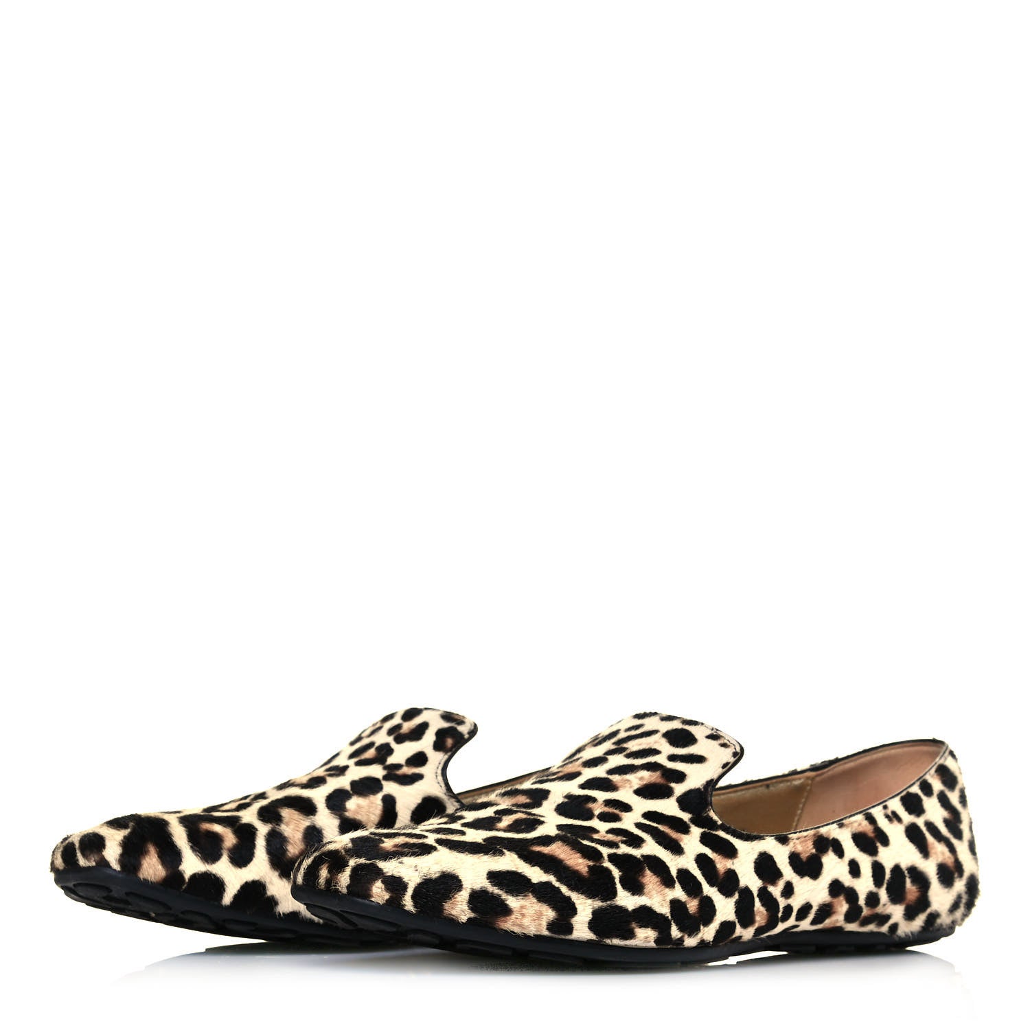 Jimmy Choo Pony Hair Leopard Wheel Loafers 37.5 Brown 3 of 10