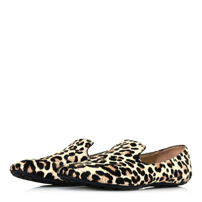 Jimmy Choo Pony Hair Leopard Wheel Loafers 37.5 Brown 3 of 10