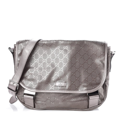 Gucci Imprime Monogram Medium Double Buckle Flap Messenger Bag Mauve 1 of 9