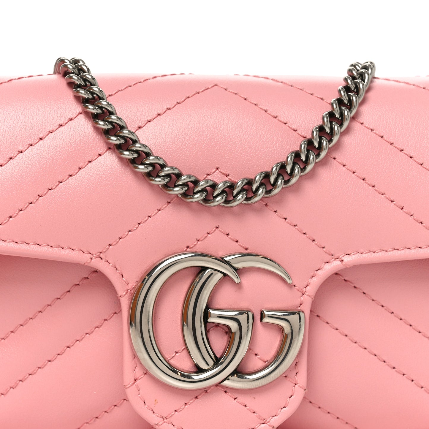 Calfskin Matelasse Super Mini GG Marmont Shoulder Bag Wild Rose