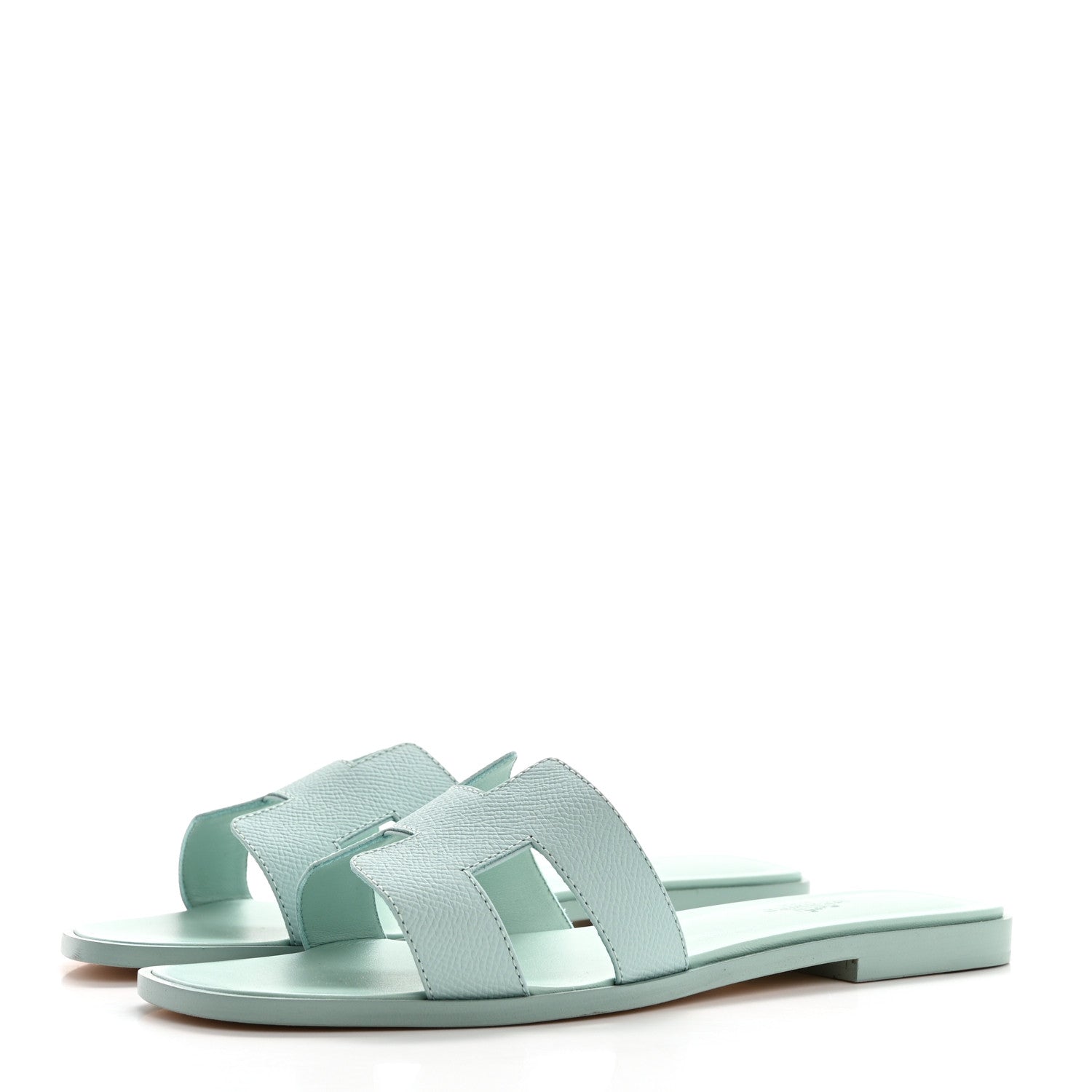 Hermes Epsom Oran Sandals 38 Vert Embrun 3 of 8