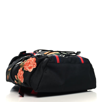 Gucci Techno Canvas Web L'Aveugle Par Amour Embroidered Double Buckle Backpack Black 4 of 11