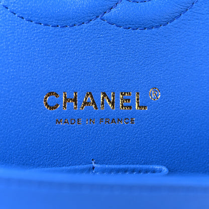 Chanel Lambskin Quilted Medium Double Flap Blue 6 of 9