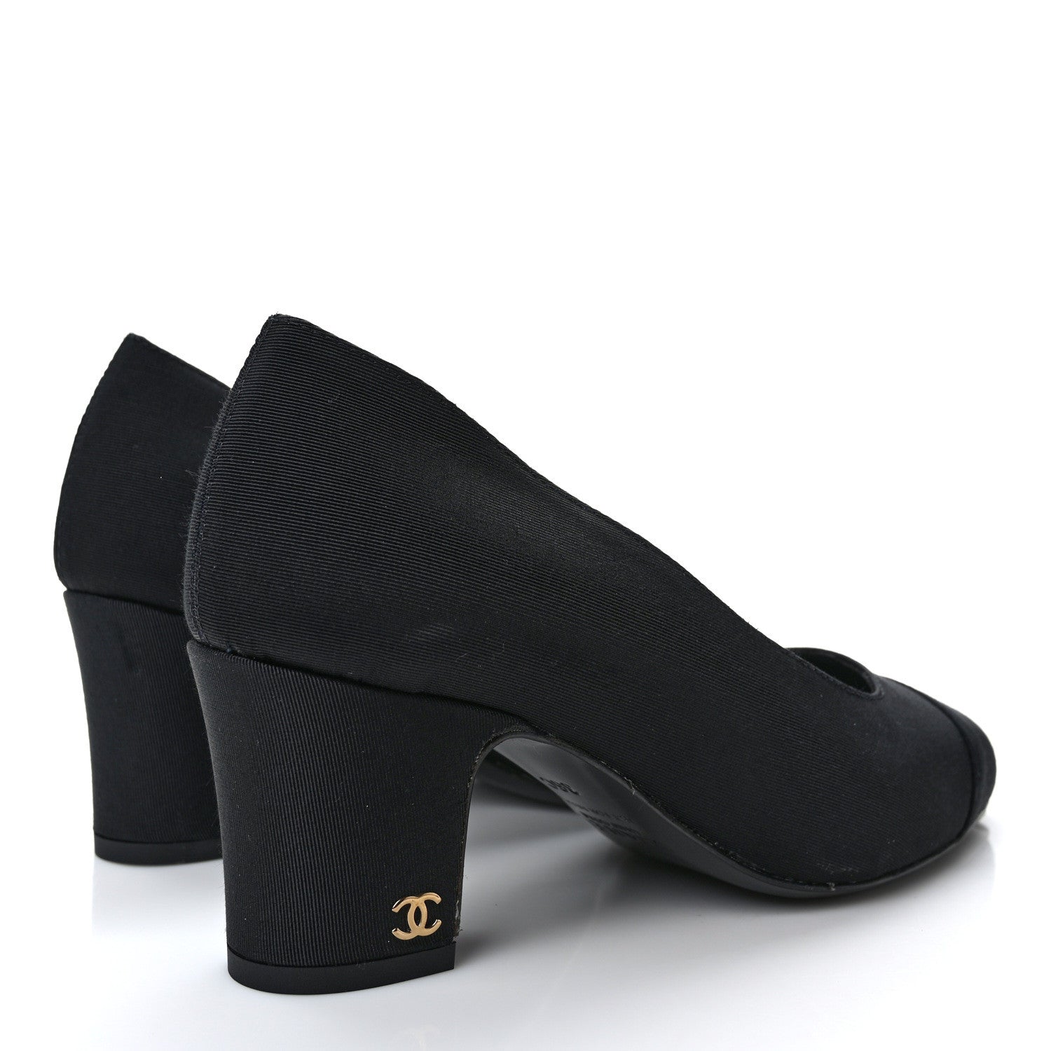 Chanel Lambskin Cap Toe CC Pumps 36 Black 4 of 8