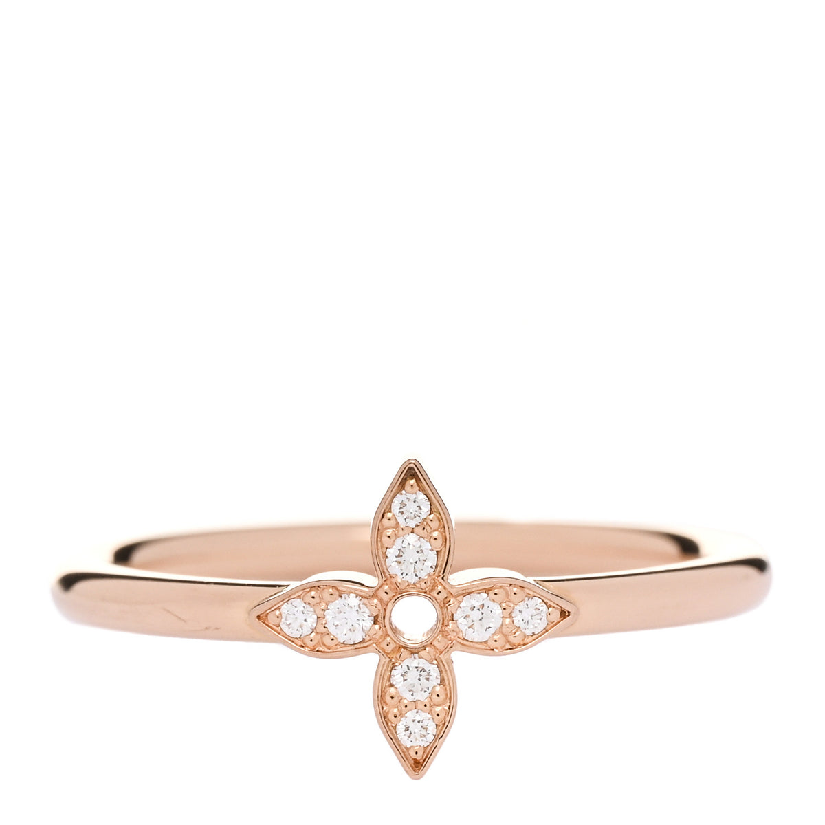 Louis Vuitton 18K Pink Gold Diamond Idylle Blossom Single Ring 53 6.5 1 of 5