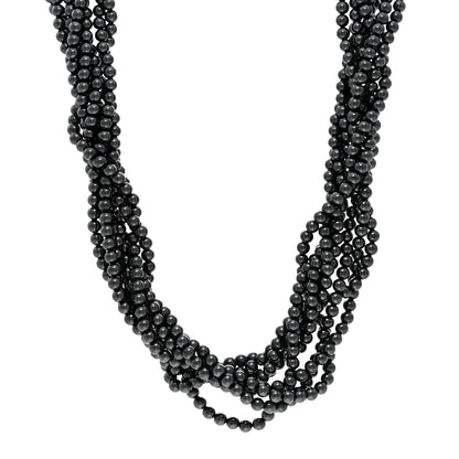 Tiffany Sterling Silver Hematite Torsade Multi Strand Bead Necklace 1 of 5