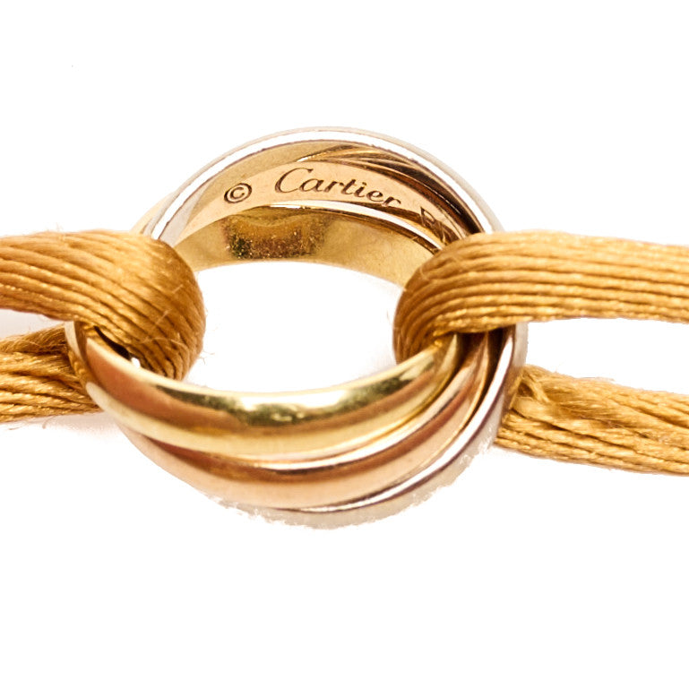 Cartier 18K Pink Yellow White Gold Trinity Adjustable Cord Bracelet Gold 3 of 7