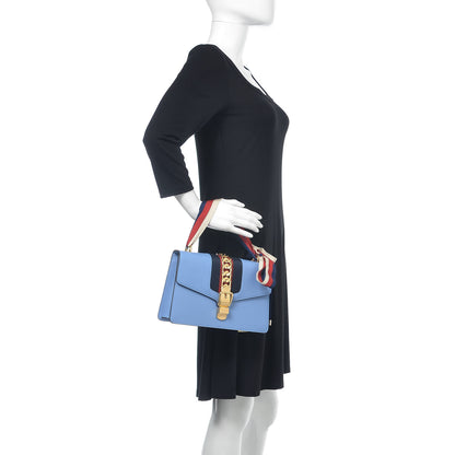 Gucci Calfskin Small Sylvie Shoulder Bag Clear Sky Blue 2 of 10