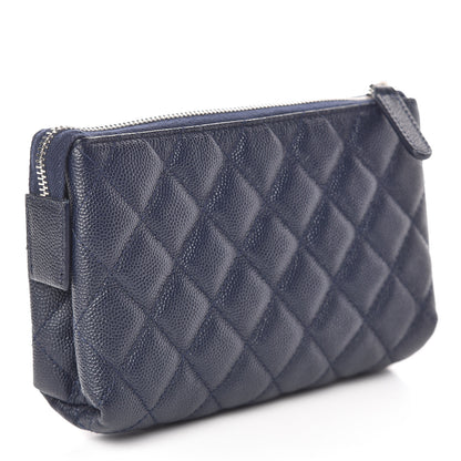 Chanel Caviar Quilted Small Pouch Navy 3 of 10