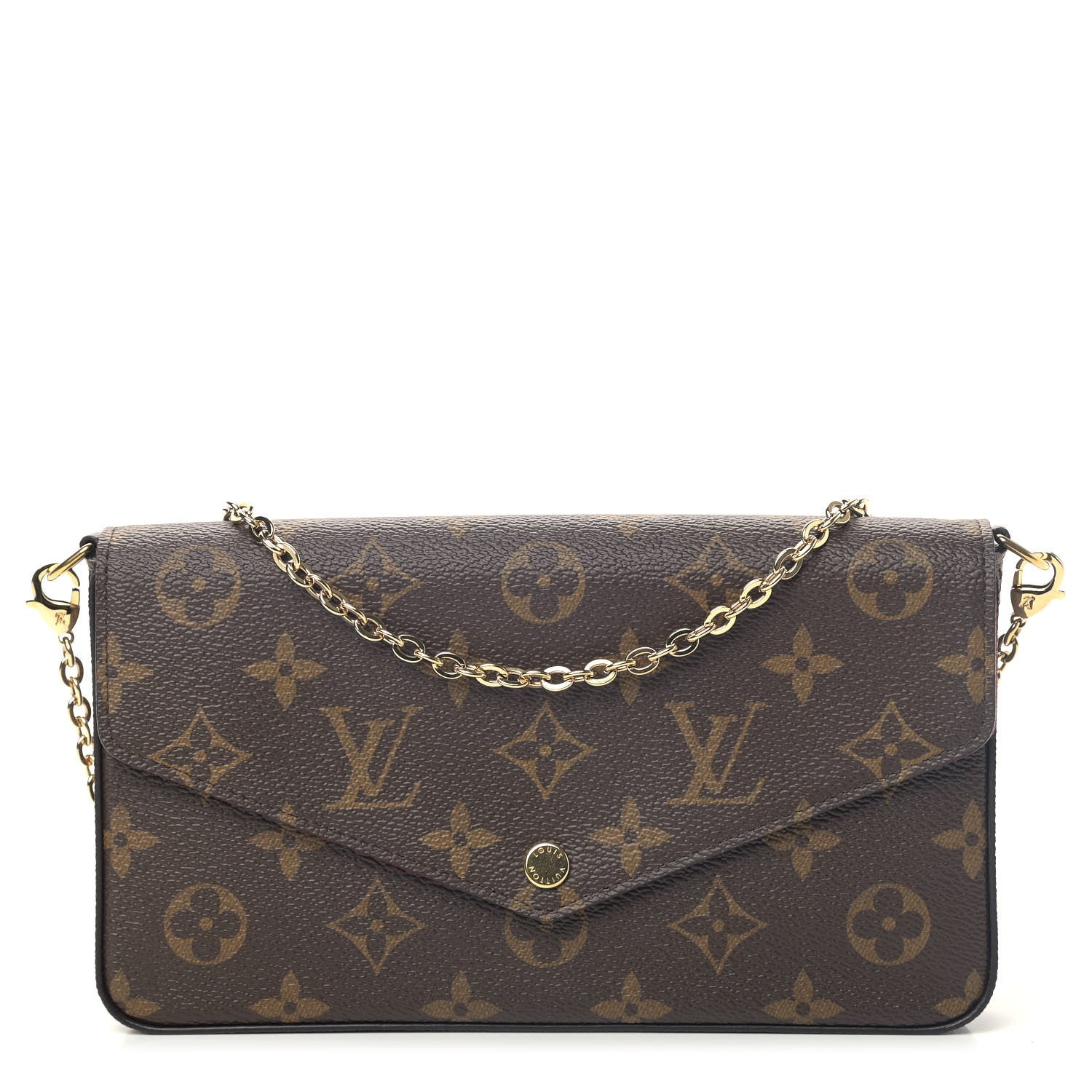 Louis Vuitton Monogram Pochette Felicie Chain Wallet Fuchsia 2 of 5