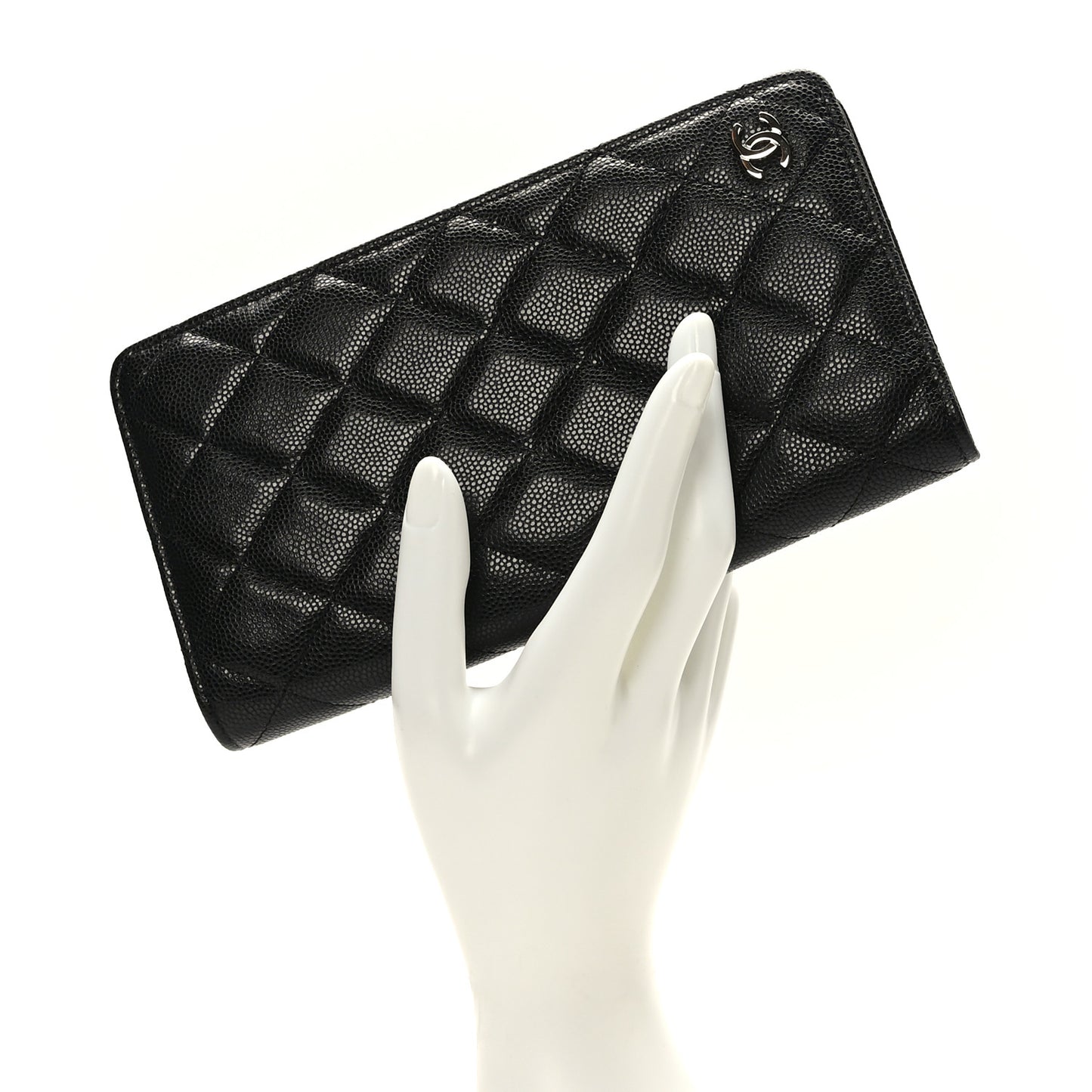 Caviar Quilted Medium Agenda Cover Black