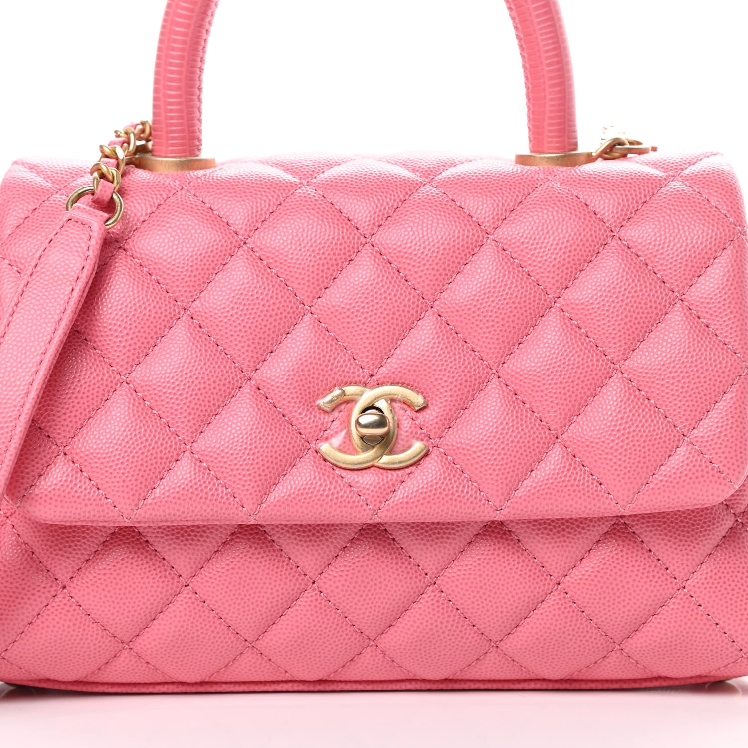 Chanel Caviar Quilted Mini Coco Handle Flap Dark Pink 8 of 11