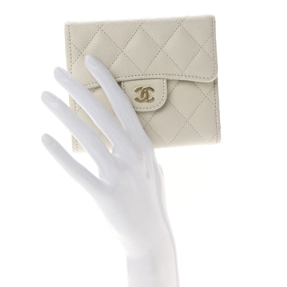 Chanel Caviar Quilted Compact Flap Wallet White 2 of 8