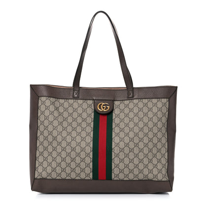 Gucci X DISNEY GG Supreme Monogram Web Three Little Pigs Large Ophidia Tote Beige New Acero 3 of 22