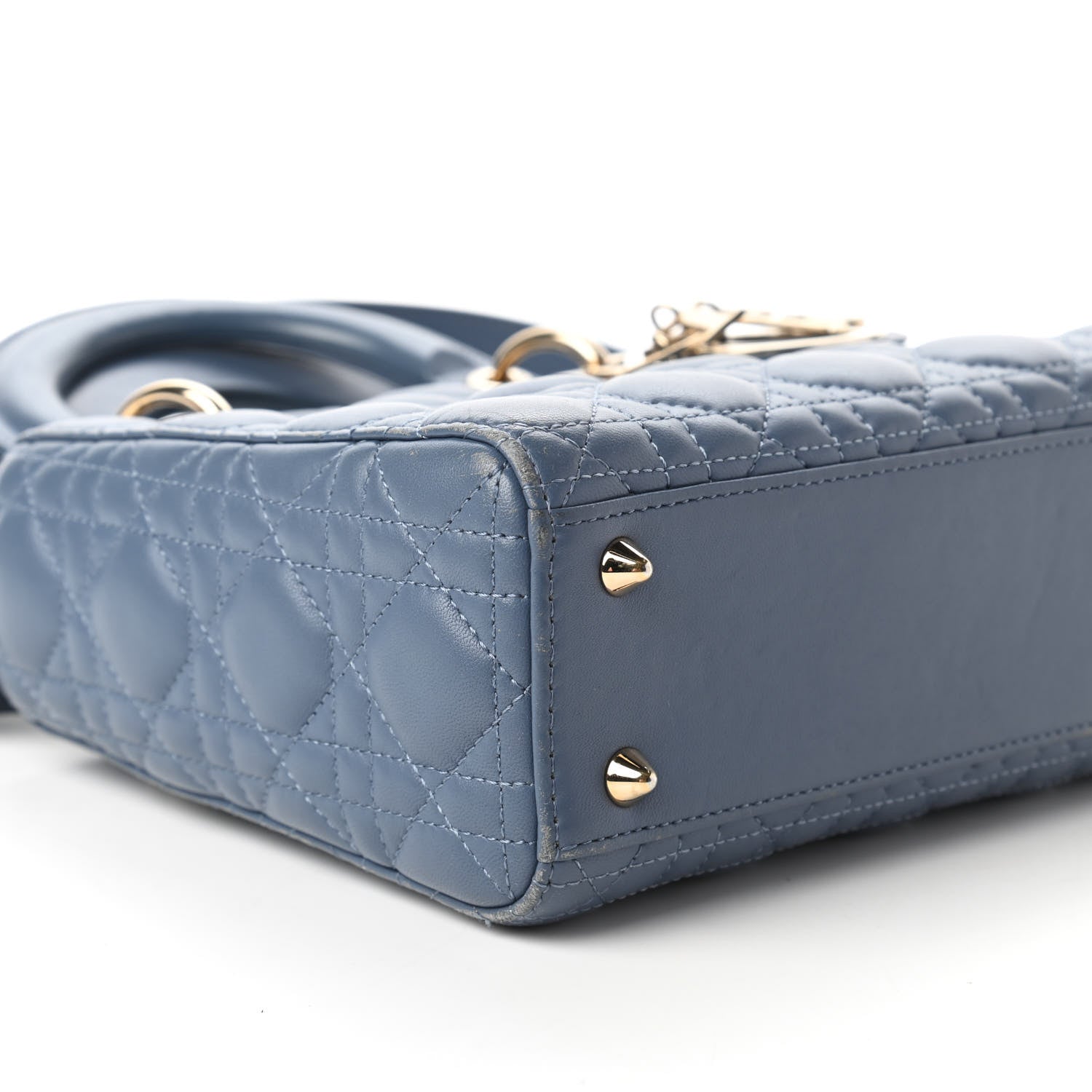 Christian Dior Lambskin Cannage Small My ABCDior Lady Dior Denim Blue 6 of 12