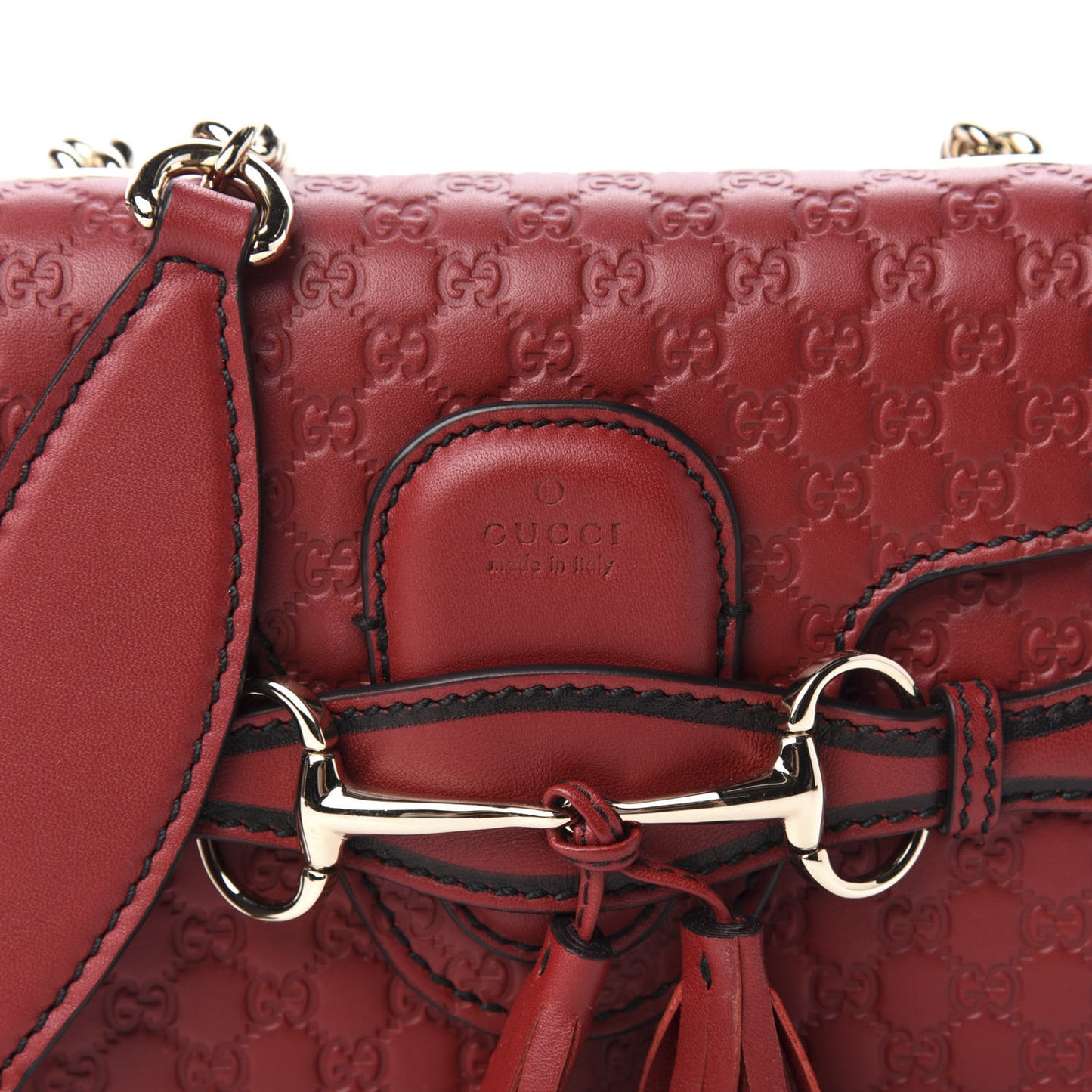 Soft Microguccissima Mini Emily Chain Shoulder Bag Rosso