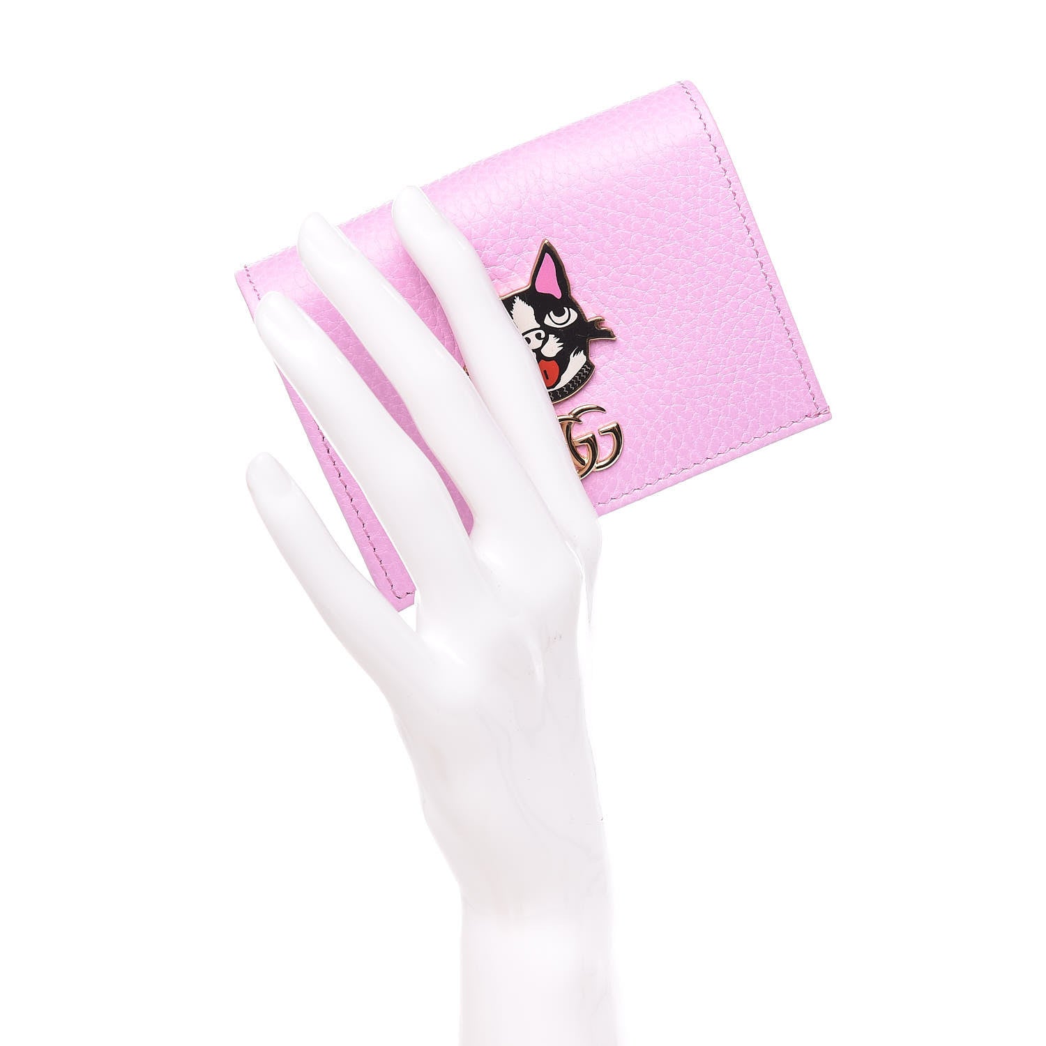Gucci Dollar Calfskin Bosco Card Case Wallet Malva 2 of 8