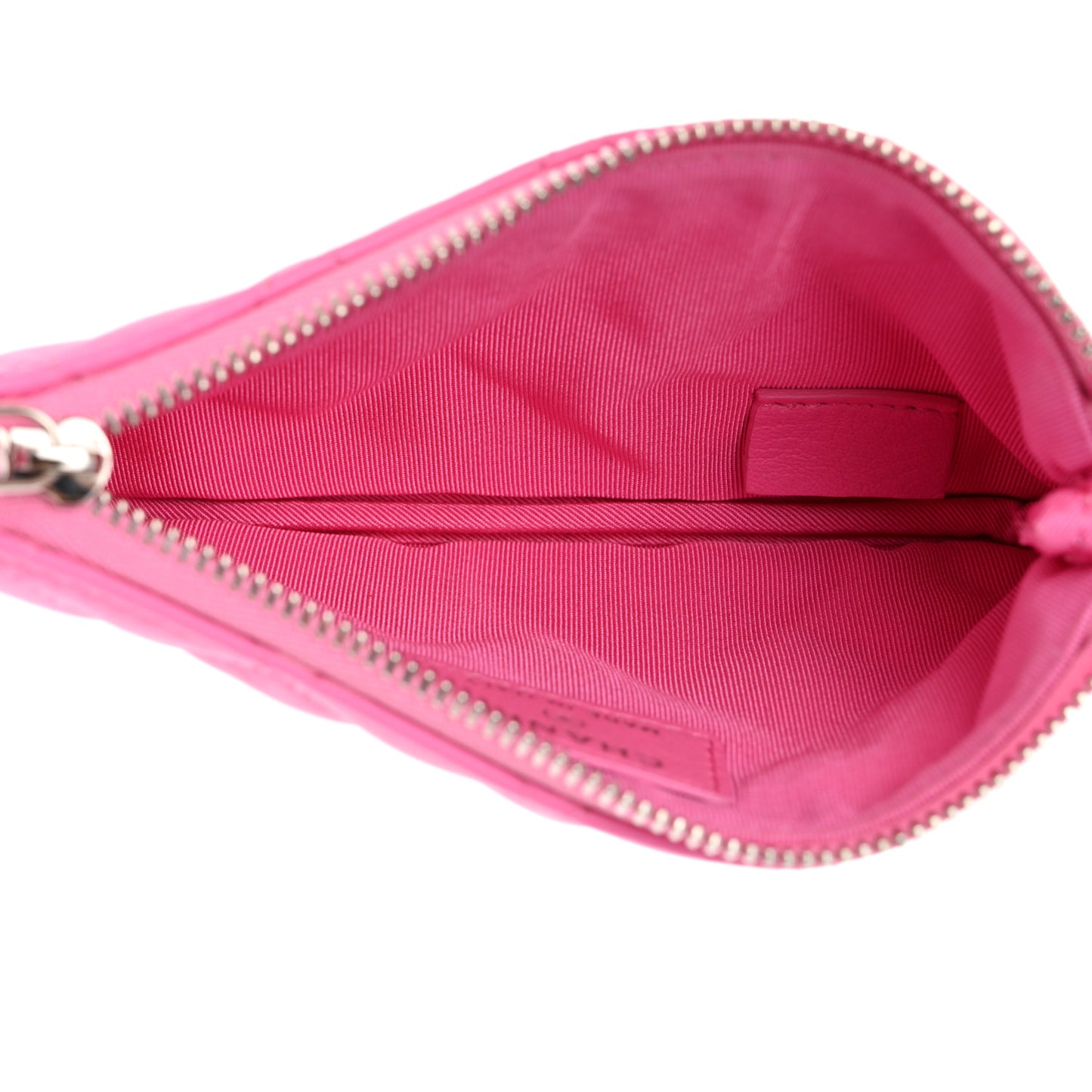 Lambskin Quilted Small Cosmetic Case Pink