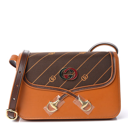 Gucci Calfskin Canvas Diagonal GG Rajah Shoulder Bag Brown 1 of 10